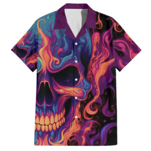 Colorful Fire Skull Hawaiian Shirt Im not rude i just have the balls to say what everyone else is Thingking 2