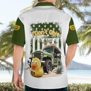 Duck Duck Jeep Hawaiian Shirt I Dont Give A Duck Mix Green American Flag 5