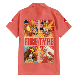 Fire Type Poke Hawaiian Shirt Japan Anime 2
