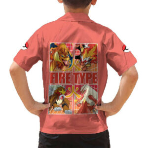 Fire Type Poke Hawaiian Shirt Japan Anime 6