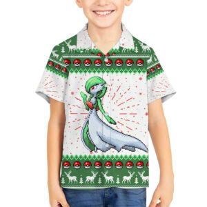 Gardevoir Pokemon Hawaiian Shirt Anime Pixel Christma Pattern 5