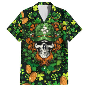 Happy St Patricks Day Skull Hawaiian Shirt 2