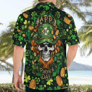 Happy St Patricks Day Skull Hawaiian Shirt 4