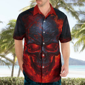 Horror Skull Hawaiian Shirt If Karma Doesnt Hit You Trust me I Will 3