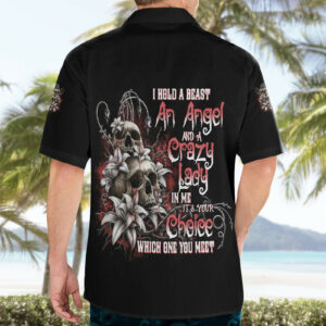 I Hold A Beast An Angel And A Crazy Lady In Me Hawaiian Shirt 4