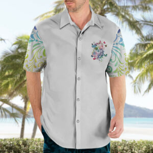 I Try To Avoid Drama Sugar Skull Colorful Hawaiian Shirt 3