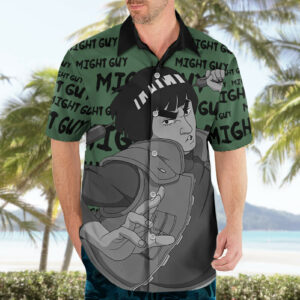 Might Guy Style Manga Hawaiian Shirt 3