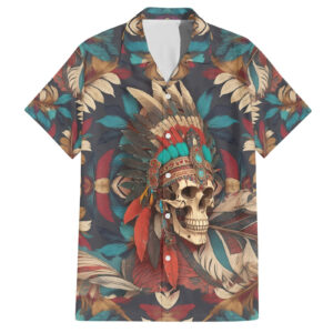 Native American Skull Hawaiian Shirt Native Merican Spirit Of Freedom 2