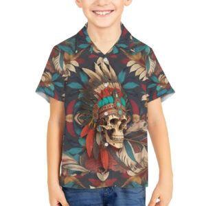 Native American Skull Hawaiian Shirt Native Merican Spirit Of Freedom 5