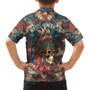 Native American Skull Hawaiian Shirt Native Merican Spirit Of Freedom 6