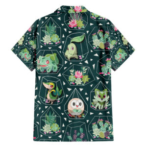 Pokemon Anime Hawaiian Shirt Grass Type Succulents Terrarium Pattern 2