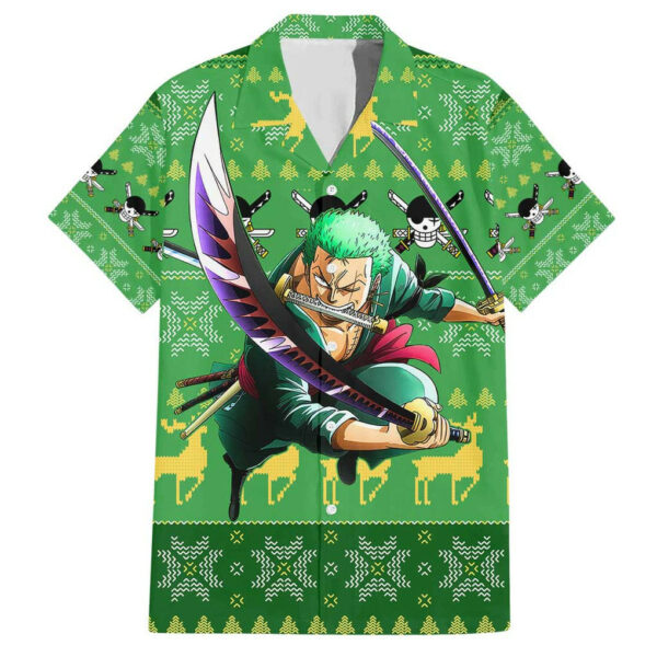 Roronoa Zoro One Piece Hawaiian Shirt Anime Mix Christmas 1