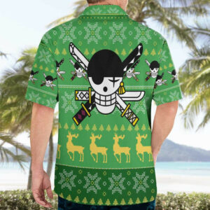 Roronoa Zoro One Piece Hawaiian Shirt Anime Mix Christmas 4