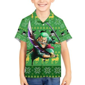 Roronoa Zoro One Piece Hawaiian Shirt Anime Mix Christmas 5