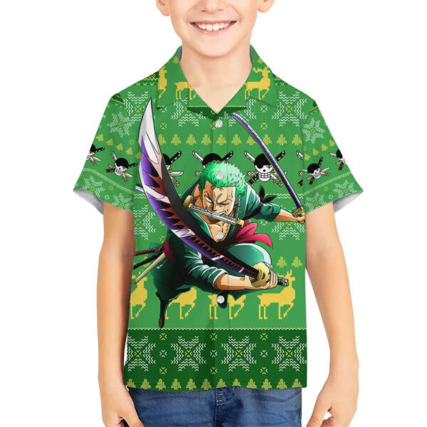 Roronoa Zoro One Piece Hawaiian Shirt Anime Mix Christmas 5