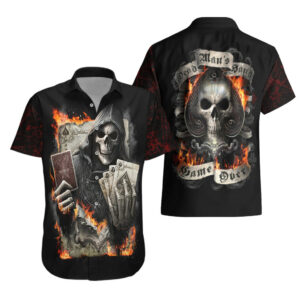 Skull Hawaiian Shirt Gambling Death Fire 3