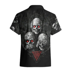 Skull Hawaiian Shirt No See No Hear No Speak Evil 2