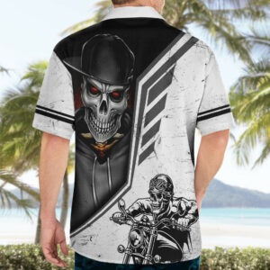 Skull Hawaiian Shirt Riding Motocycle 5