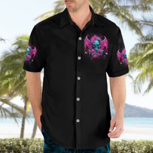 Skull Lady Hawaiian Shirt In My Next Life I Want To Be The Karma Fairy 3