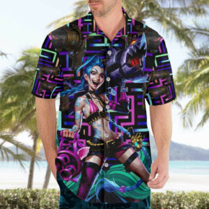 Trippy Jinx Arcane League of Legends Hawaiian Shirt Game Art Mix Trippy 3