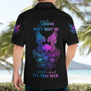 Wings Skull Hawaiian Shirt Heaven Dont Want Me Hell Afraid I Take Over 5