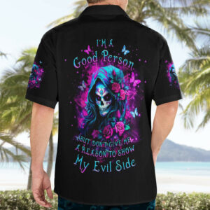 Witch Skull Hawaiian Shirt Im A Good Person But Dont Give Me A Reason To Show Evil Side 4