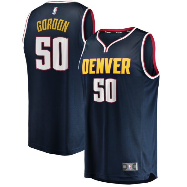 Aaron Gordon Denver Nuggets Fanatics 2020/21 Fast Break Road Replica Jersey - Icon Edition - Navy - Image 2