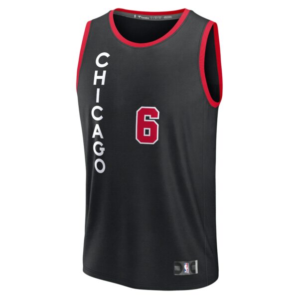 Alex Caruso Chicago Bulls Fanatics Fast Break Jersey - Black - City Edition - Image 3