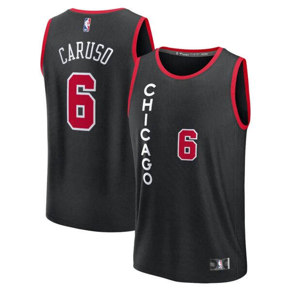 Alex Caruso Chicago Bulls Fanatics Fast Break Jersey - Black - City Edition - Image 2