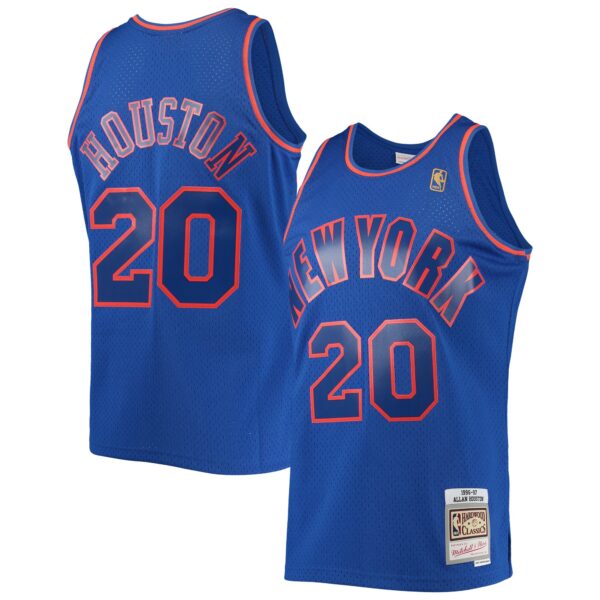 Allan Houston New York Knicks Mitchell & Ness 1996/97 Throwback Dark Swingman Jersey - Blue - Image 2