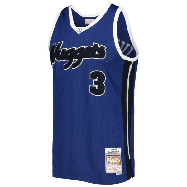 Allen Iverson Denver Nuggets Mitchell & Ness Hardwood Classics Off-Court Swingman Jersey - Blue - Image 3