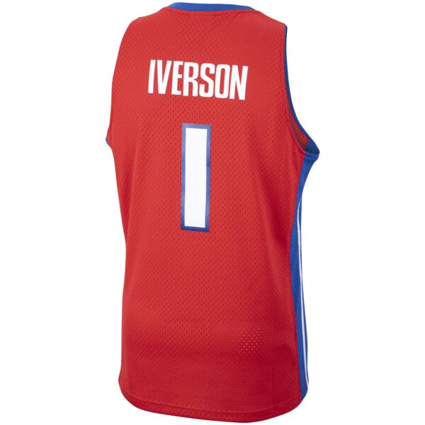 Allen Iverson Detroit Pistons Mitchell & Ness  2008/09 Hardwood Classics Swingman Jersey - Red - Image 4