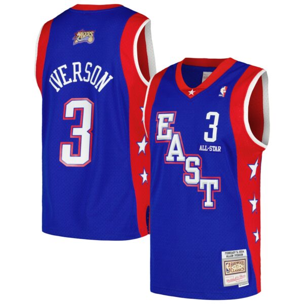 Allen Iverson Eastern Conference Mitchell & Ness  Hardwood Classics 2004 NBA All-Star Game Swingman Throwback Jersey - Royal - Image 2