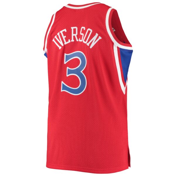 Allen Iverson Philadelphia 76ers Mitchell & Ness 1996/97 Big & Tall Hardwood Classics Swingman Jersey - Red - Image 4