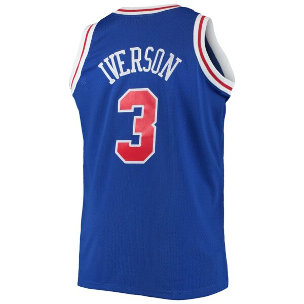Allen Iverson Philadelphia 76ers Mitchell & Ness 1996/97 Big & Tall Hardwood Classics Swingman Jersey - Royal - Image 4