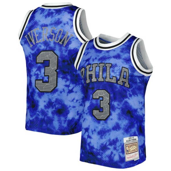 Allen Iverson Philadelphia 76ers Mitchell & Ness 1996/97 Galaxy Swingman Jersey - Royal - Image 2