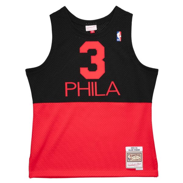 Allen Iverson Philadelphia 76ers Mitchell & Ness 2003/04 Hardwood Classics Reload 2.0 Swingman Jersey - Black - Image 3