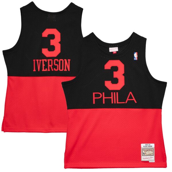 Allen Iverson Philadelphia 76ers Mitchell & Ness 2003/04 Hardwood Classics Reload 2.0 Swingman Jersey - Black - Image 2