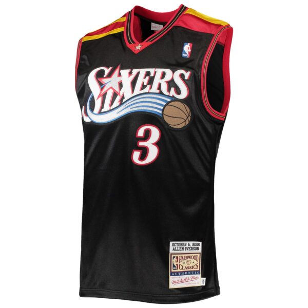 Allen Iverson Philadelphia 76ers Mitchell & Ness 2006 Hardwood Classics Authentic Jersey - Black - Image 3
