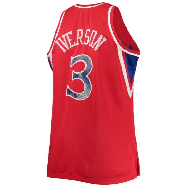 Allen Iverson Philadelphia 76ers Mitchell & Ness Big & Tall 1996/97 NBA 75th Anniversary Diamond Swingman Jersey - Red - Image 4