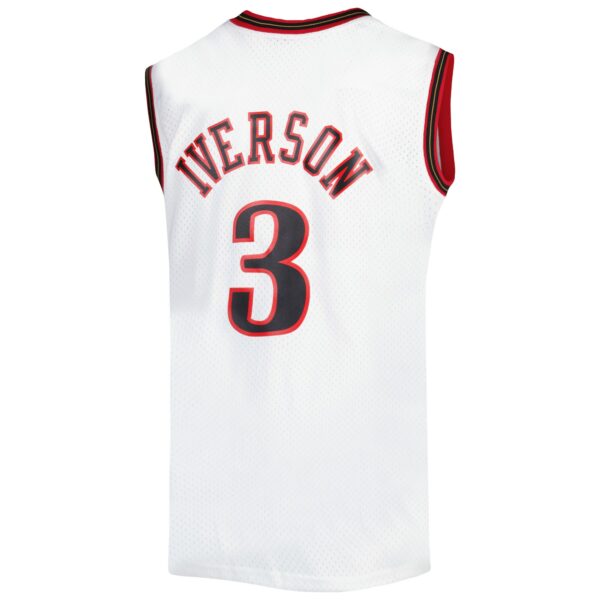 Allen Iverson Philadelphia 76ers Mitchell & Ness Big & Tall Hardwood Classics 1996/97 Swingman Jersey - White - Image 4