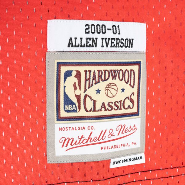 Allen Iverson Philadelphia 76ers Mitchell & Ness Hardwood Classics 2000/01 Split Swingman Jersey - Black/Red - Image 5