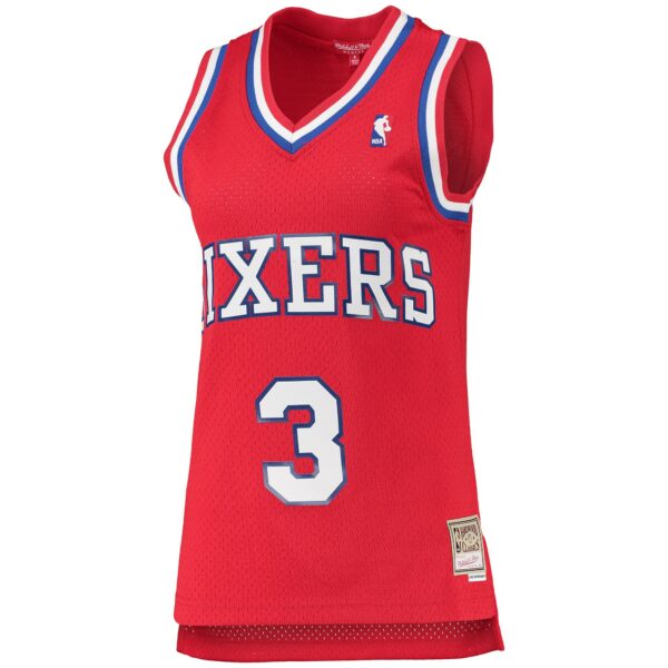 Allen Iverson Philadelphia 76ers Mitchell & Ness Women's 2002/03 Hardwood Classics Swingman Jersey - Red - Image 3