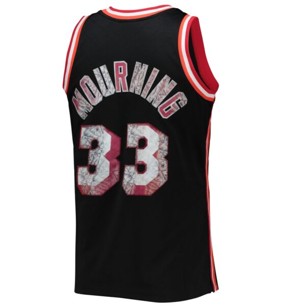 Alonzo Mourning Miami Heat Mitchell & Ness 1996/97 Hardwood Classics NBA 75th Anniversary Diamond Swingman Jersey - Black - Image 4