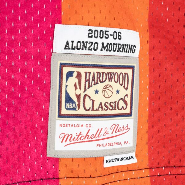 Alonzo Mourning Miami Heat Mitchell & Ness Hardwood Classics 2005/06 Split Swingman Jersey - Black/Red - Image 5