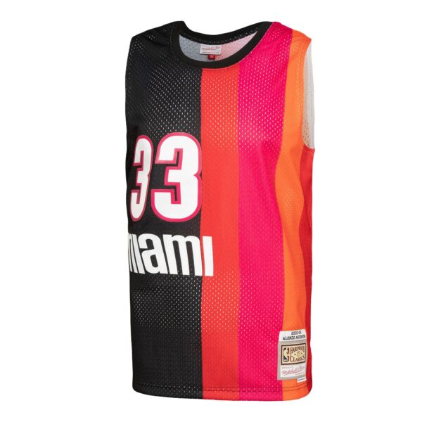 Alonzo Mourning Miami Heat Mitchell & Ness Hardwood Classics 2005/06 Split Swingman Jersey - Black/Red - Image 3