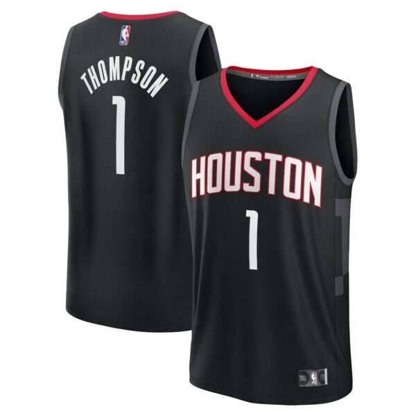 Amen Thompson Houston Rockets Fanatics Fast Break Replica Player Jersey - Statement Edition - Black - Image 2