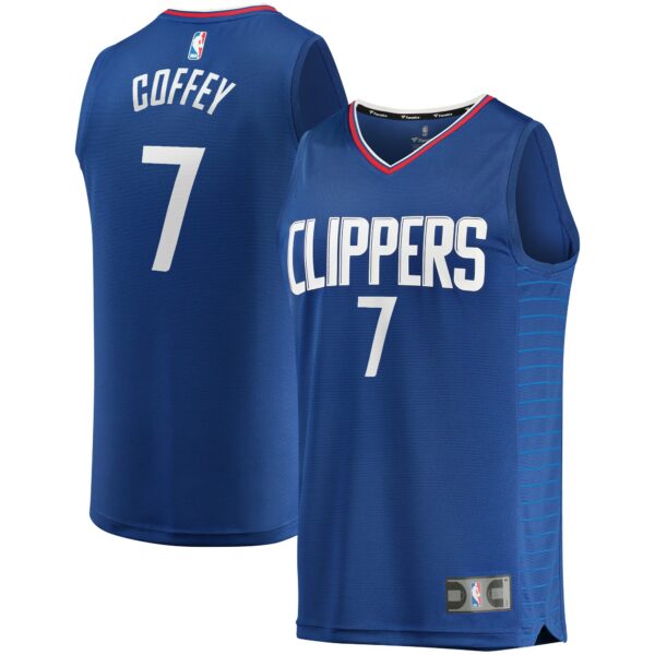 Amir Coffey LA Clippers Fanatics Fast Break Replica Jersey Royal - Icon Edition - Image 2
