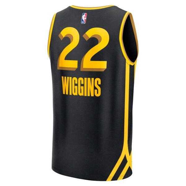 Andrew Wiggins Golden State Warriors Fanatics Fast Break Jersey - Black - City Edition - Image 4