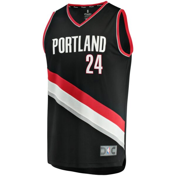 Anfernee Simons Portland Trail Blazers Fanatics Fast Break Replica Jersey Black - Icon Edition - Image 3
